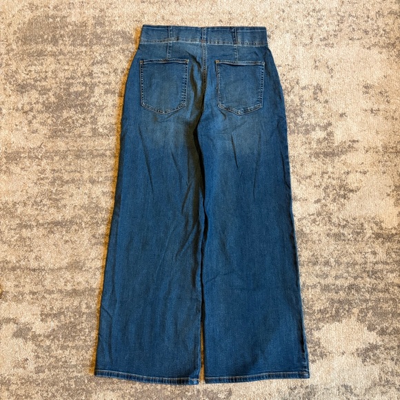 Super Baggy Banana Republic High Rise Wide Leg Pull On Denim Jean Trousers - Picture 5 of 10